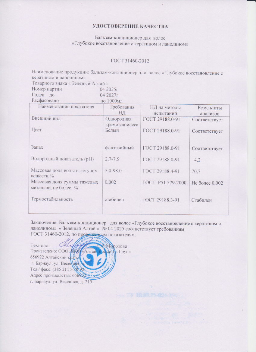 Паспорт №042025